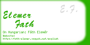 elemer fath business card