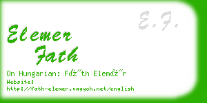 elemer fath business card